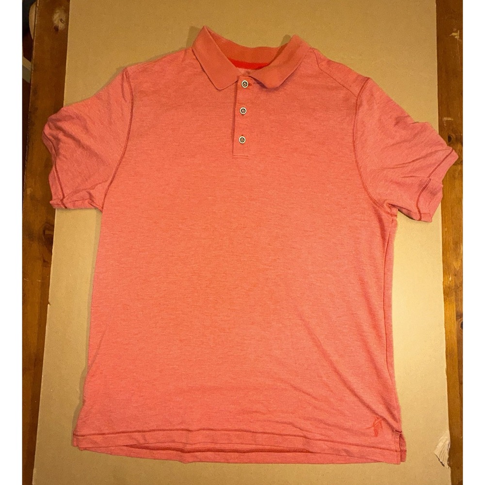 TOES ON THE NOSE Men's Polo Shirt Button Surf Golf Coral Short Sleeve Size XXL